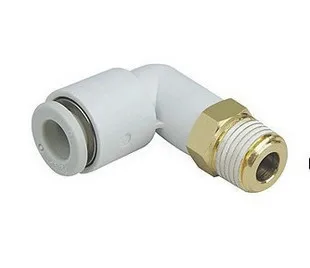 White joint KQ2L04/06/08/10/12/16-M5/M6/01/02NS/03/04AS external screw elbow