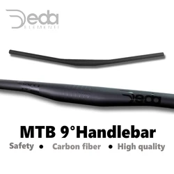 Deda-Mountain Bike Handlebar, Matte Black, XC MTB, 9Degree, Full Carbon, 31.8mm x 680-760mm, Bicycle Parts