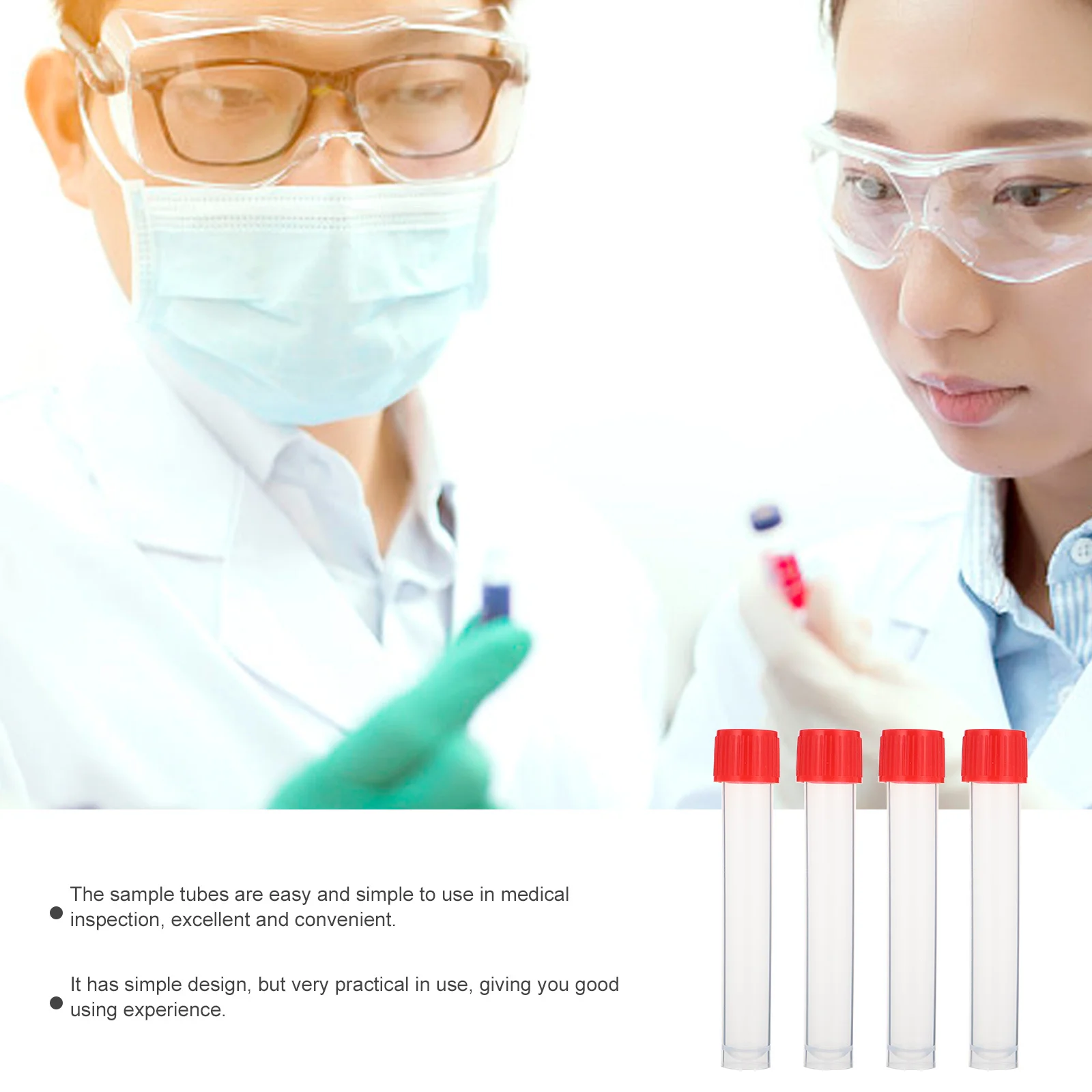 20Pcs Disposable Test Tubes Transparent Plastic Tubes Hospital Sampling Tube Blood Testing Tube Leakproof Specimen