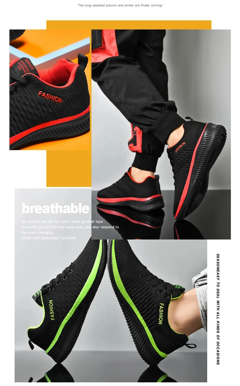 Männer Rennen Gehen Stricken Schuhe Mode Lässig Turnschuhe Atmungsaktive Sport Sportlich Gym Leichte Männer Turnschuhe Casual Schuhe – Detail 9