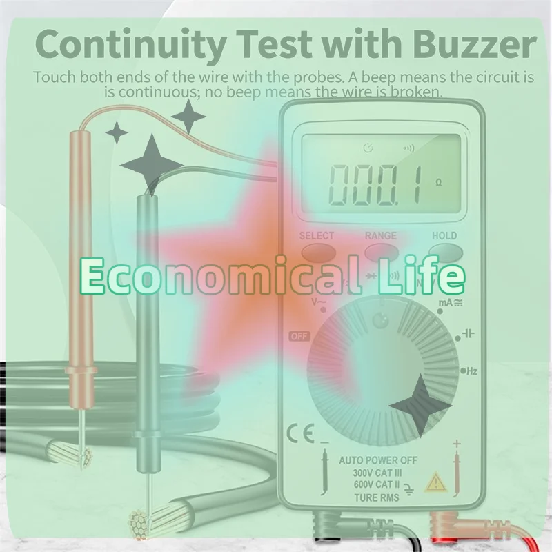 [MOA]Mini Digital Multimeter 4000Count T-RMS AC/DC NCV Capacitance Ammeter Voltmeter Tester Multimetro Digital Profesional Test