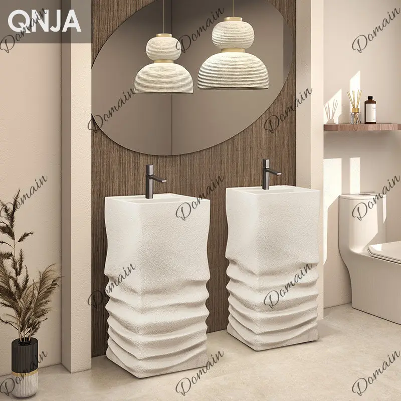 Japanese designer column basin floor-to-ceiling integrated art wash basin personalized creative face wash table