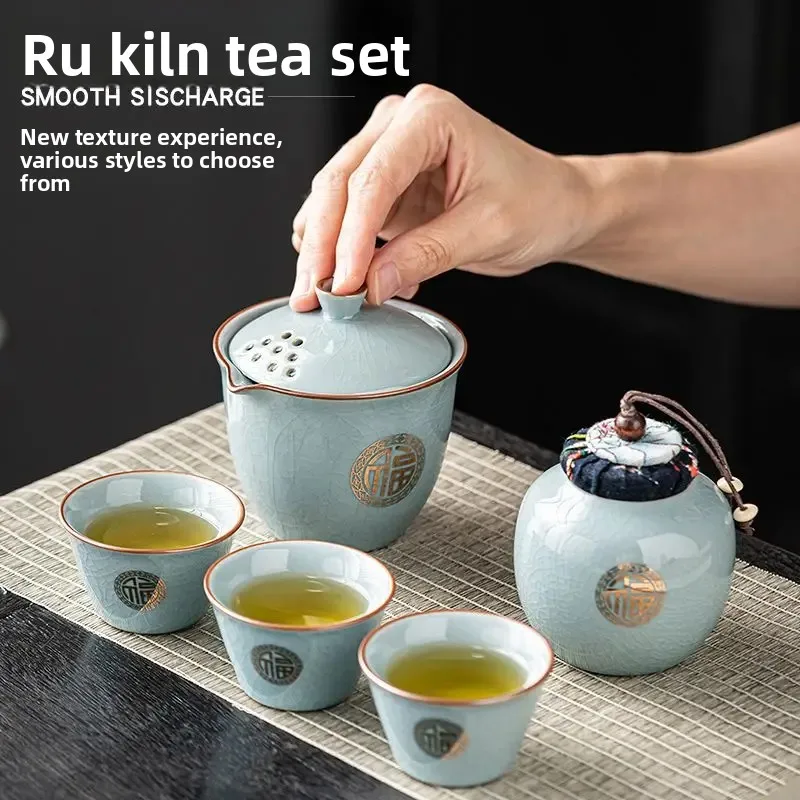 Upscale Tea Sets Ceramic Kung Fu Teaset Teacup Porcelain Service Gaiwan Tea Cups Mug of Tea Ceremony Teapot