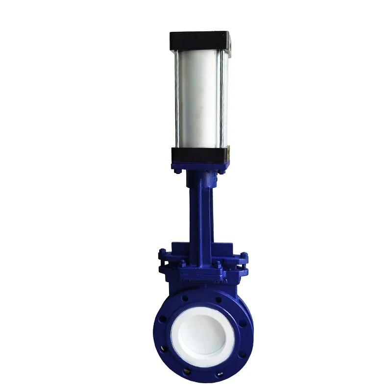 PZ673TC pneumatic ceramic knife gate valve, wear-resistant insert valve