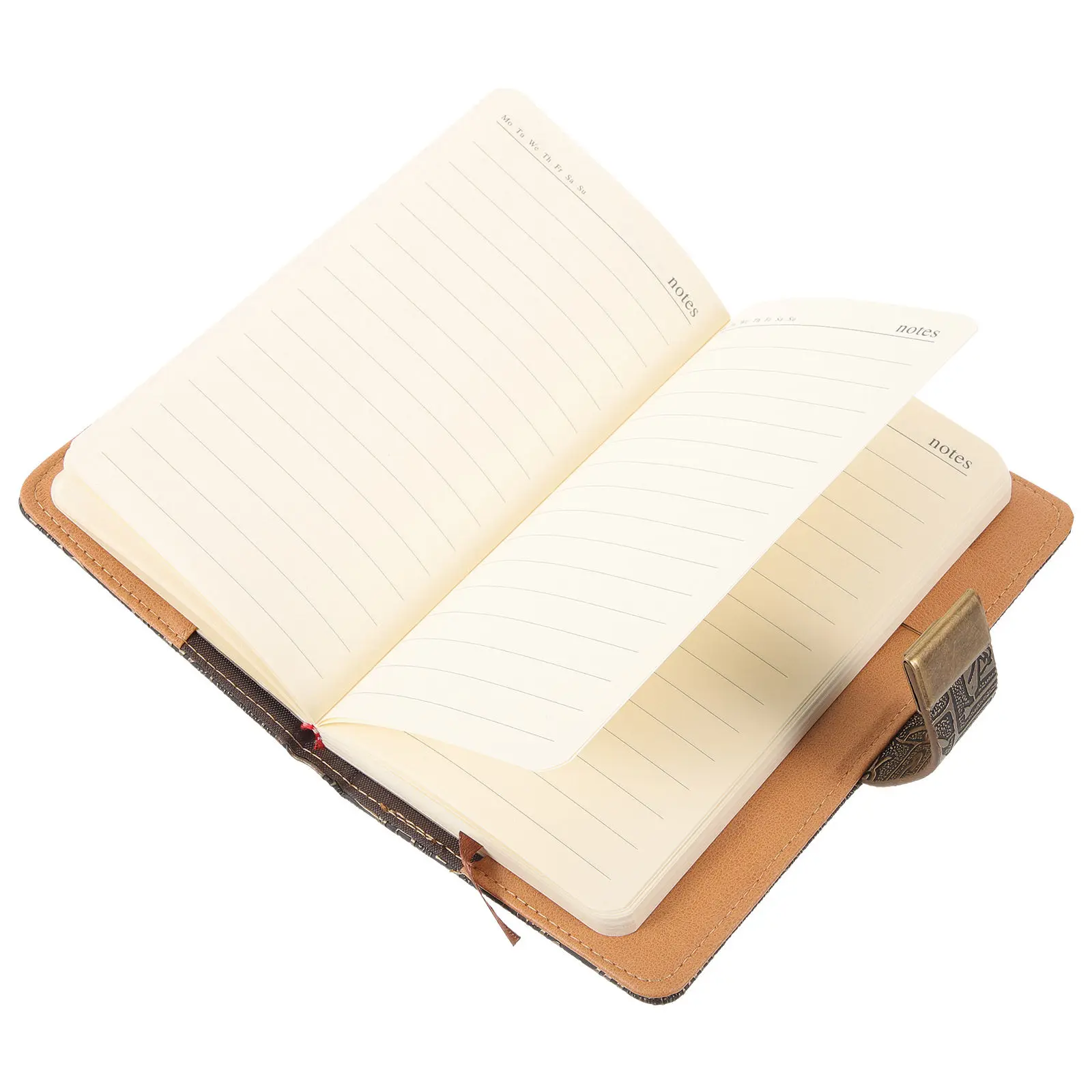 A6 Retro Notebook Imitation Cover Portable Daily Planner Journal Book with Magnetic Closure and Customizable 3 Digit