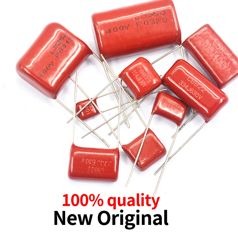 10PCS 63V 100V 250V 400V 450V 630V 2000V CBB22 Polypropylene film capacitor 101 103 104 105 125J 221 222 223 224 225 332 333 334