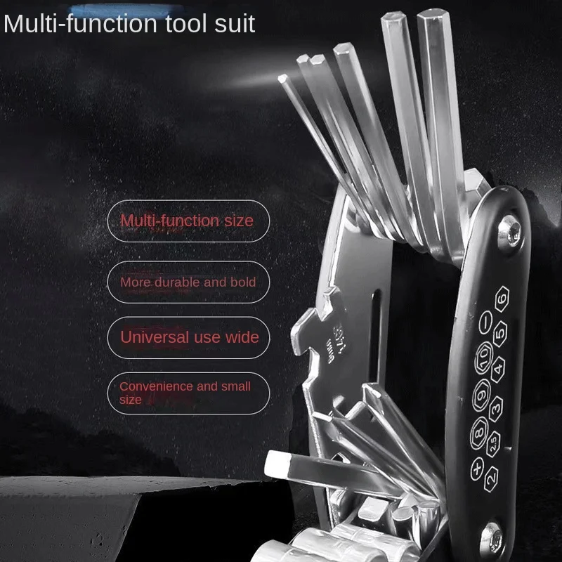 Folding Universal Wrench Screwdriver Set Multifunctional Bicycle Repair Single Hexagon Key Tool