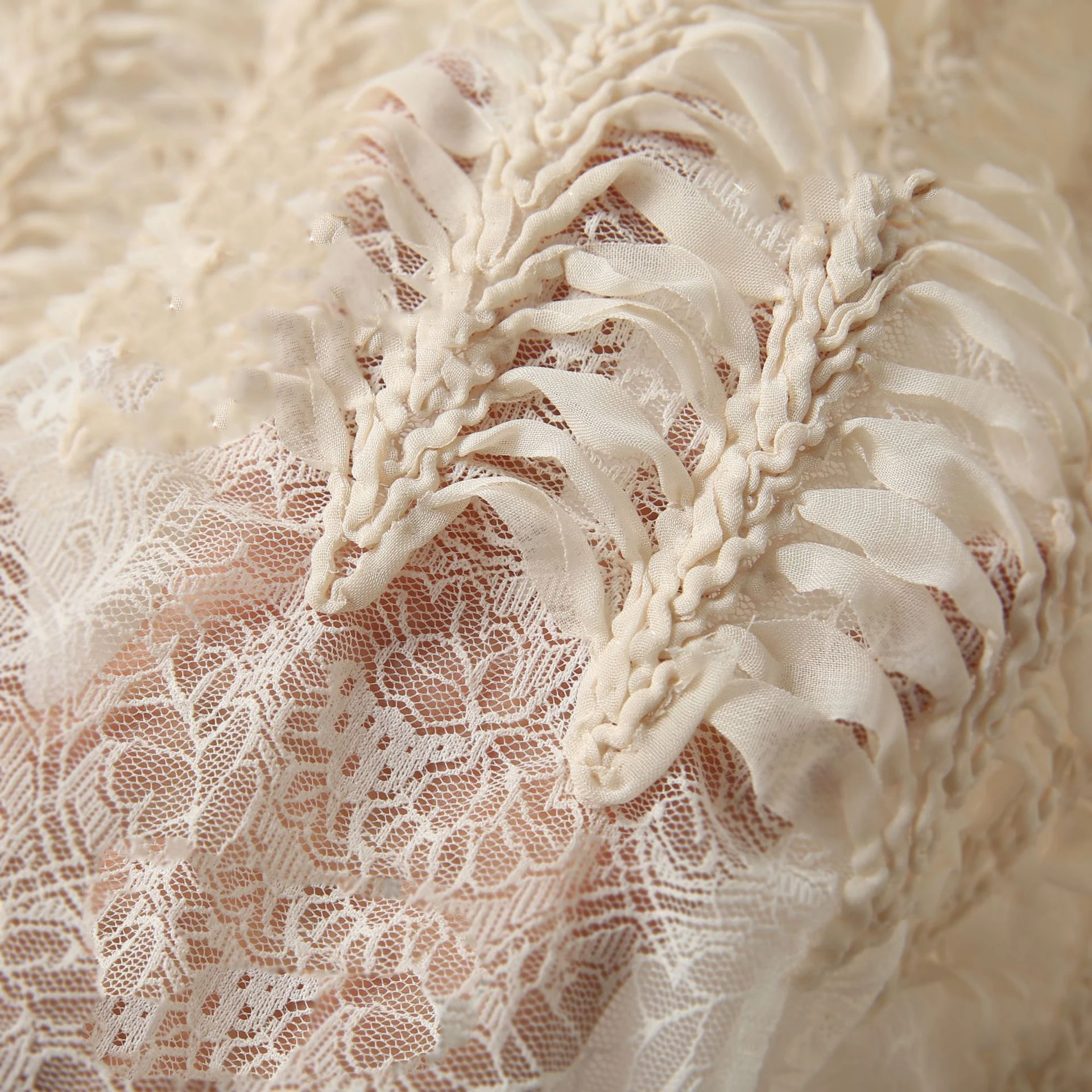 

Fish Bone Rib European Palace Style Double-layer Embroidered Fabric Fashion Designer Fabric