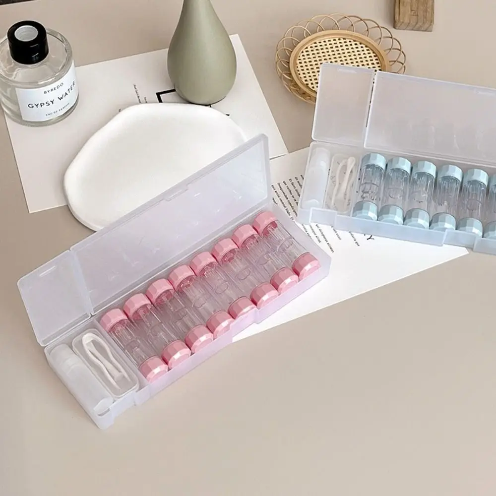 

8 Pairs Portable Contact Lens Box Holder 7 Colors Small Design Contact Lenses Soak Storage Case Clear Durable RGP Lens Container