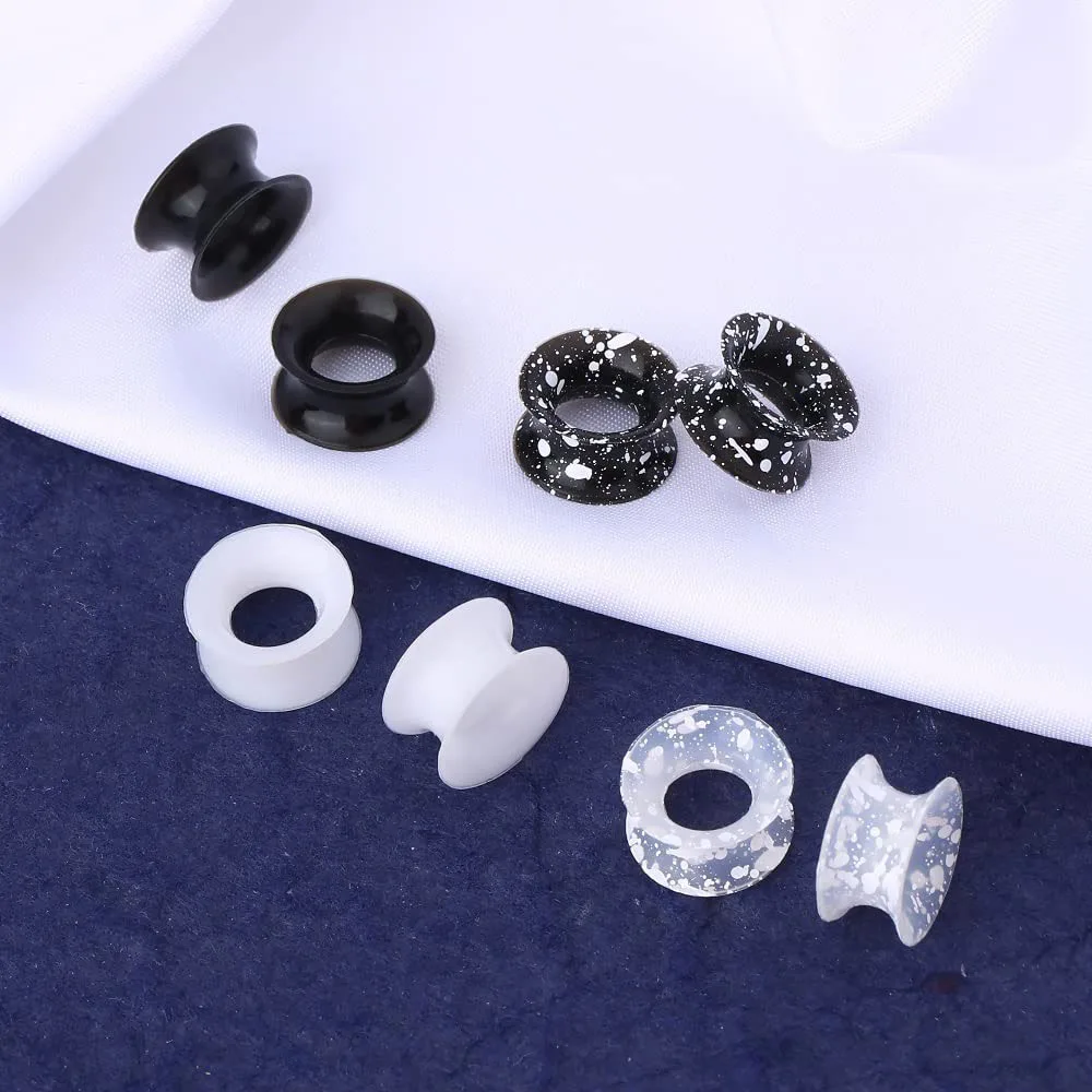2-8PCS Silicone Ear Gauges Flexible Ear Tunnels Plugs Stretchers Expander Double Flared Flesh Ear Piercing Jewelry for Women Men