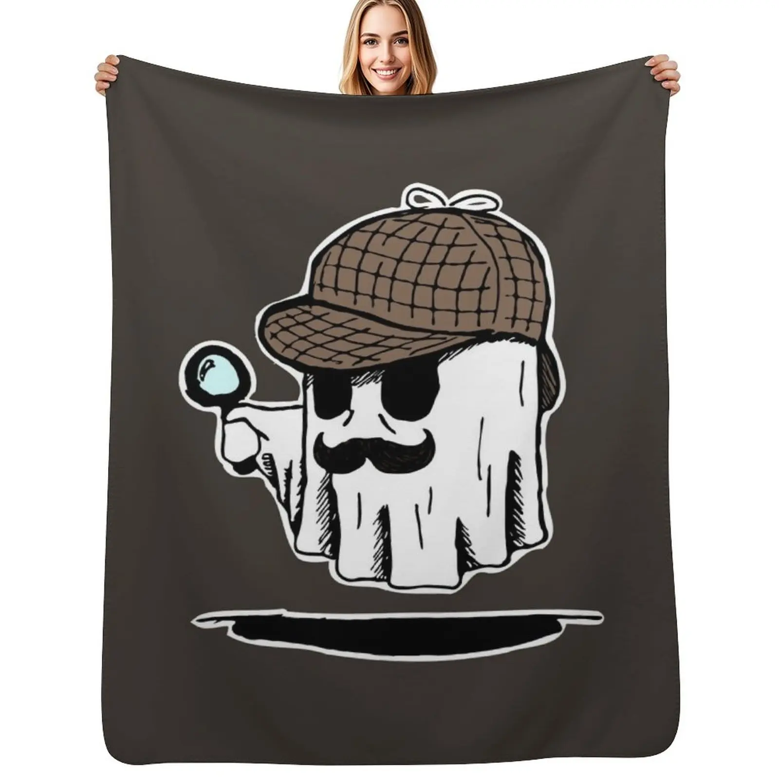 Detective Spook'em Throw Blanket Softest Decorative Sofa Hairy valentine gift ideas Weighted Fashion Sofas Blankets