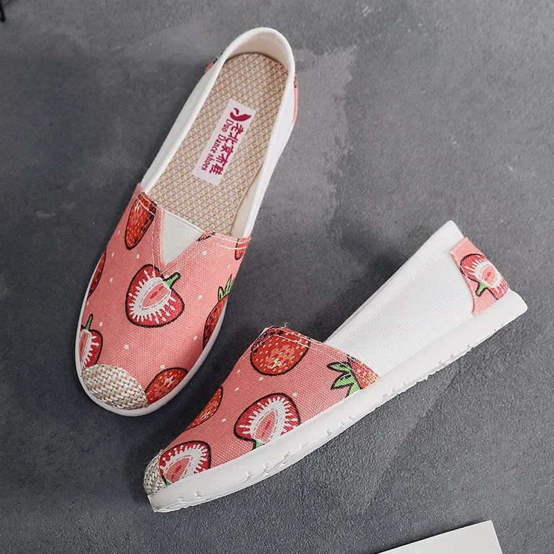 Atmungsaktive Mesh leichte Freizeit schuhe Frauen Mode Frauen Slip on Flats Print Fischers chuhe auf Flats Schuhe Zapatos de Mujer