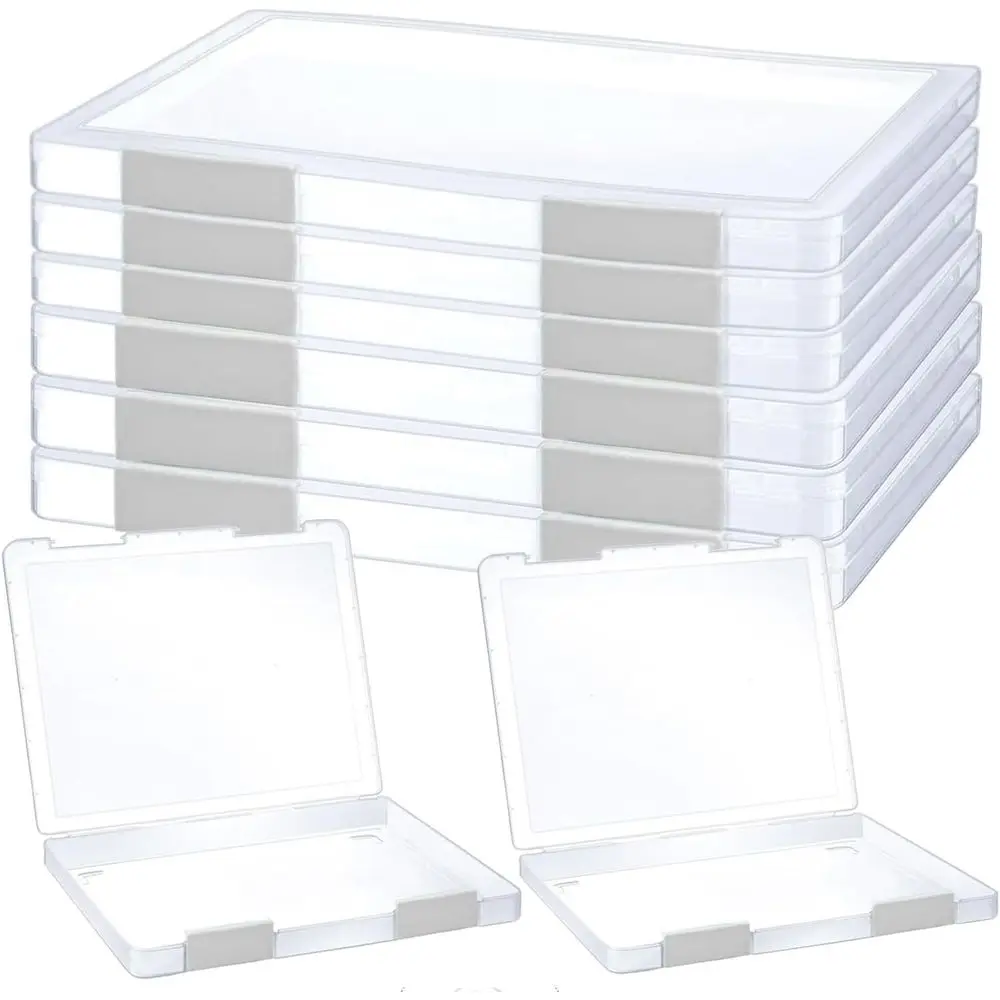 

Portable Project Case, Clear A4, Plastic Storage Box for 8.5 x 11 Letter Paper, Scrapbook Paper, Storage Boxes for Documents, Ma