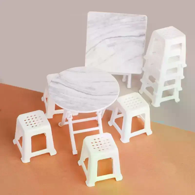 1/12 casa de bonecas simulação cadeiras mesa modelo conjunto casa de bonecas mini móveis decoração casa bonecas acessórios fingir jogar brinquedo