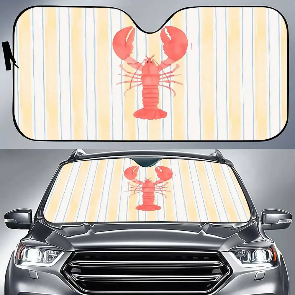 

Полосатый лобстер, авто лобовое стекло, солнцезащитный козырек, блокирующий УФ-лучи, солнцезащитный козырек, защита от солнца для автомобиля, подарки для папы, парня