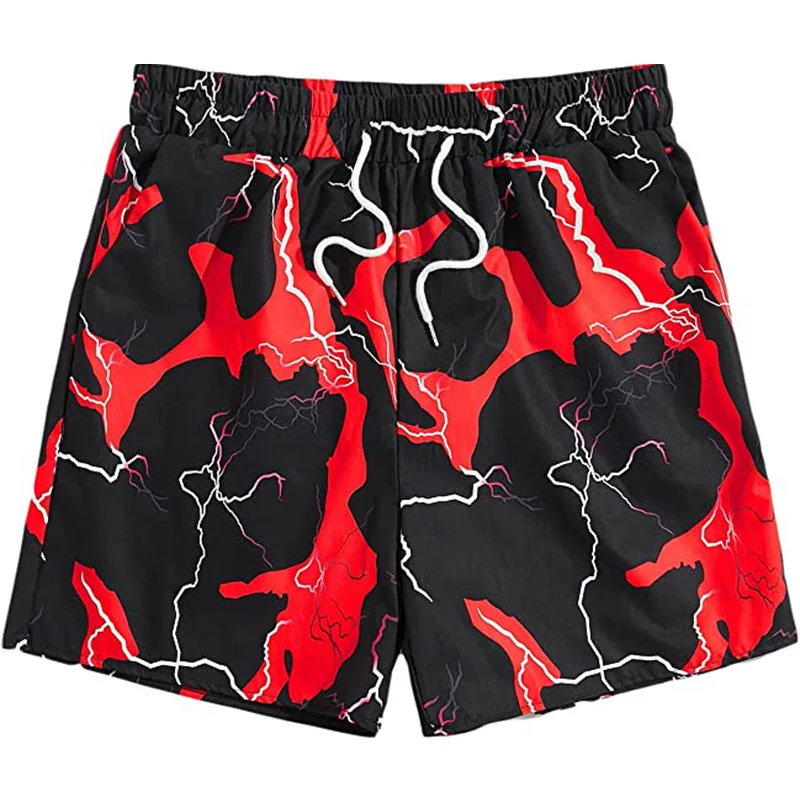 Thunder relâmpago gráfico shorts calças impressão 3d hip hop y2k board shorts verão havaí maiô legal surf troncos de natação roupas