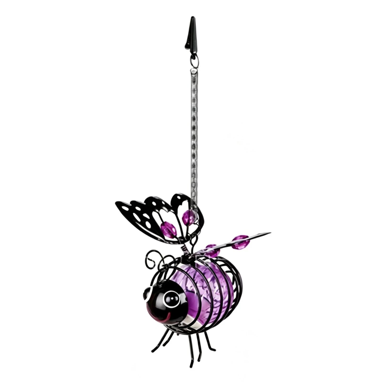 Hanging Metal Bees Lantern Energy-Saving Self-Illuminating Solar-Powered Hanging Bee Light for Yard Balcony Porch Decor - view 5