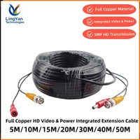CCTV Camera Installation Cable Full Copper BNC DC Power Video Line 5M 10M 20M 30M 50M DVR Monitor System Wiring Project Use