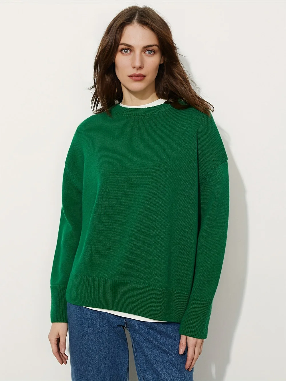 Wixra Elegant Women Sweater O Neck Loose Soft Female Knitwear Jumper Oversized Knitted Basic Pullovers
