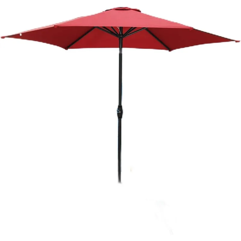 Parasol tarasowy 9FT Parasol stołowy na zewnątrz, parasol markerski z przyciskiem nachylenia i korbą do ogrodu, trawnika, tarasu, podwórka i basenu