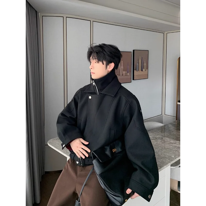 Men\'s New Spring and Autumn Style Jacket Loose and Casual Gold Velvet Long Sleeved Stand Up Collar