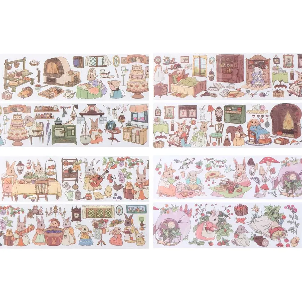 Diary Tape Lovely Rabbit Series Note Paper Sticker Custom DIY Scrapbooking Idol Card Decor Decorative Stickers Material Sticker