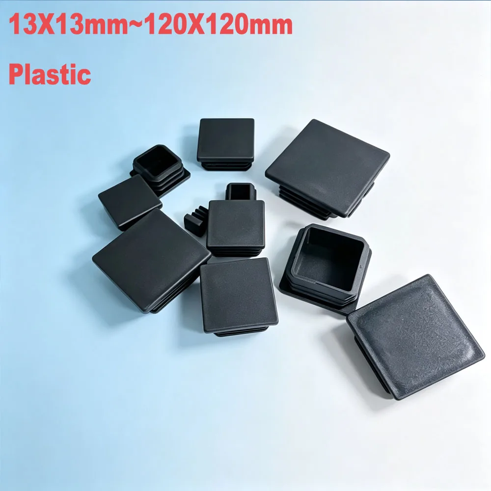 Plastic Square Pipe End Plugs Wear‑Resistant Furniture Chair Leg Pads Anti‑Scratch Floor Protector For Square Tubing Accessories
