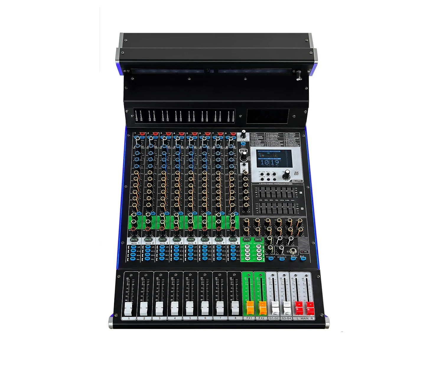 Mixer 8 Low Noise Channels Built-in Effects Stereo Mixer