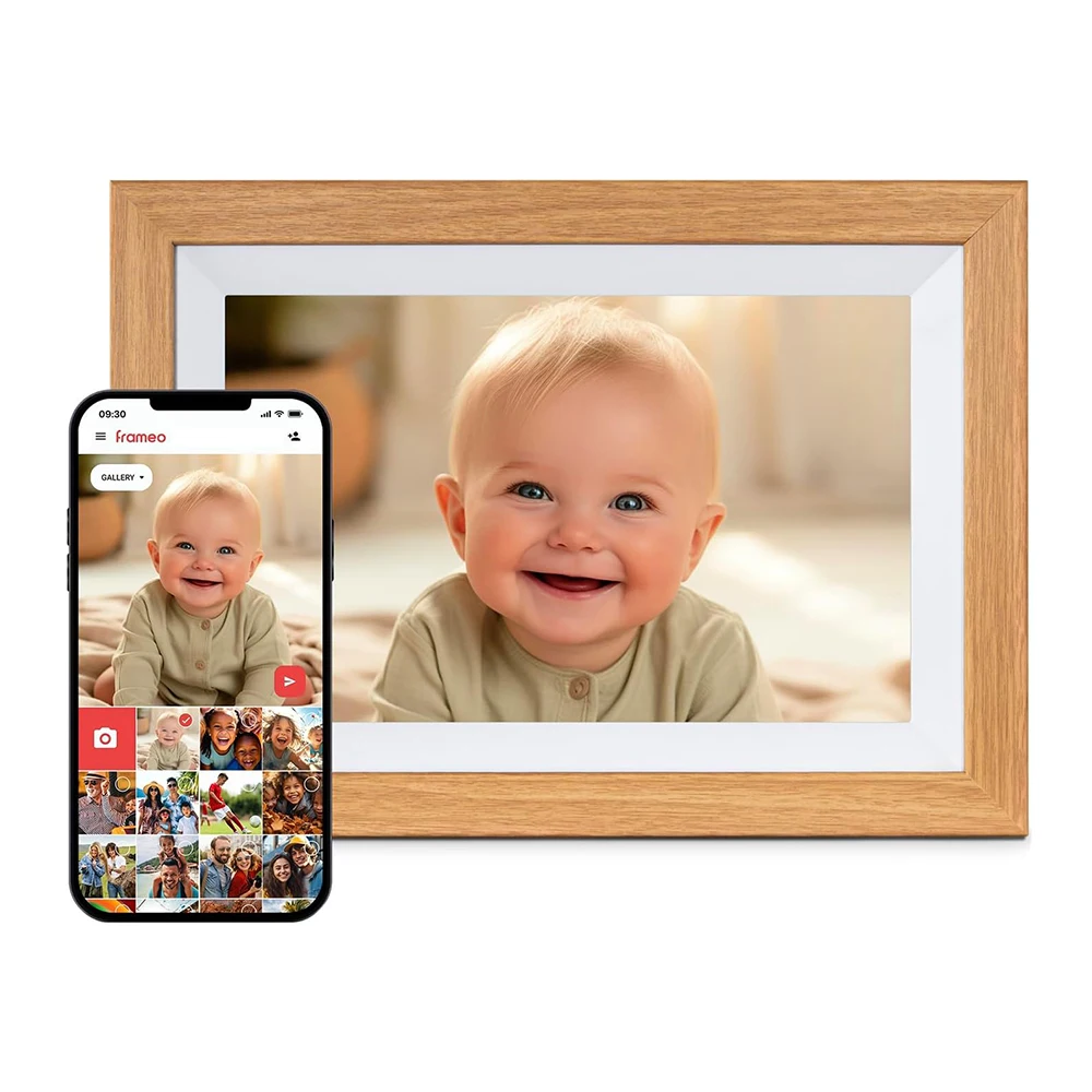 Cadre photo numérique intelligent WiFi avec écran tactile LCD, stockage 32 Go, 10,1 pouces, lecture MP4, prise en charge de l'application Frameo, partagez des souvenirs instantanément