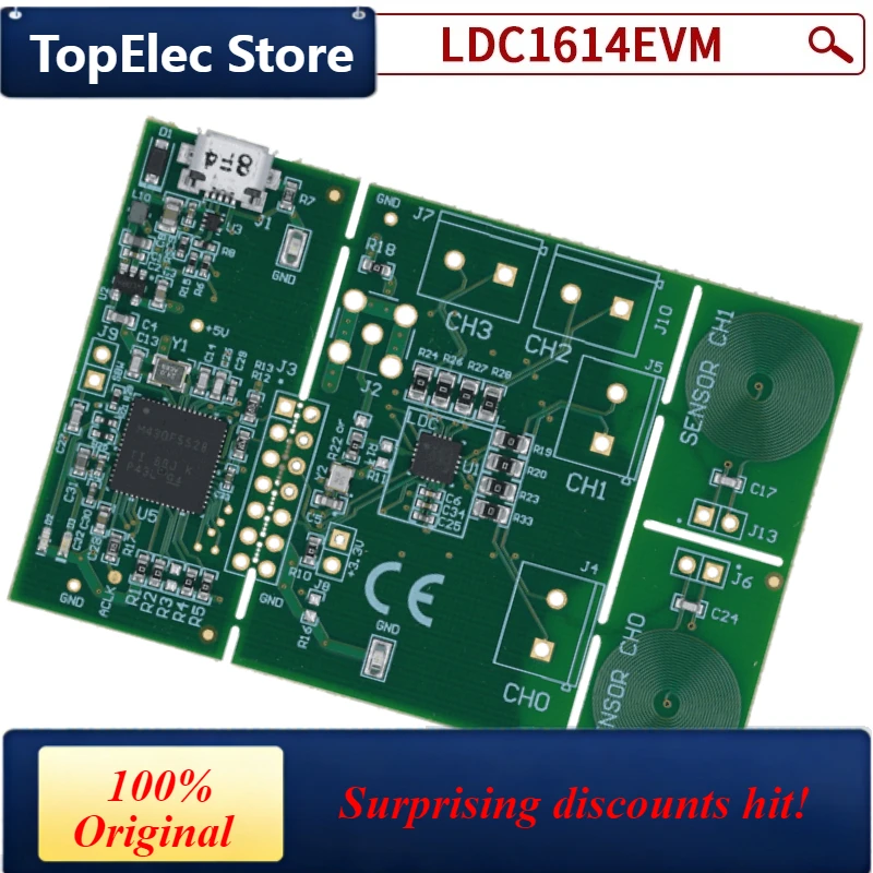 TopElec LDC1614EVM LDC1614 Inductive Sensing Evaluation Module with Conductive PCB Sensor Coil for MSP430 High Precision