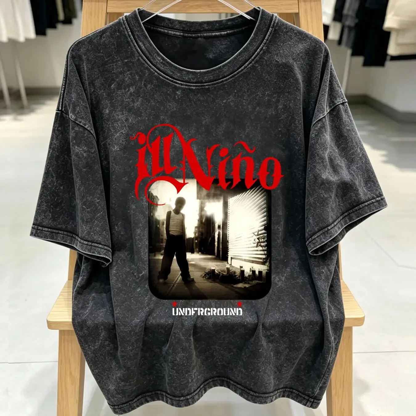 washed T Shirt Vintage iLL Nino Adult small black 2006 Nu Metal one Nation underground long or short sleeves vintage Washed