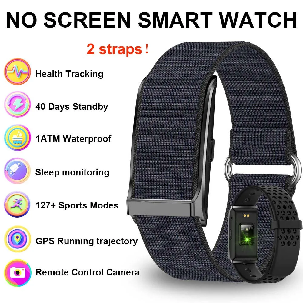 LIGE No Screen Smart Bracelet Heart Rate Blood Pressure Health Monitoring GPS Running Trajectory 1ATM Waterproof Smart Wristband