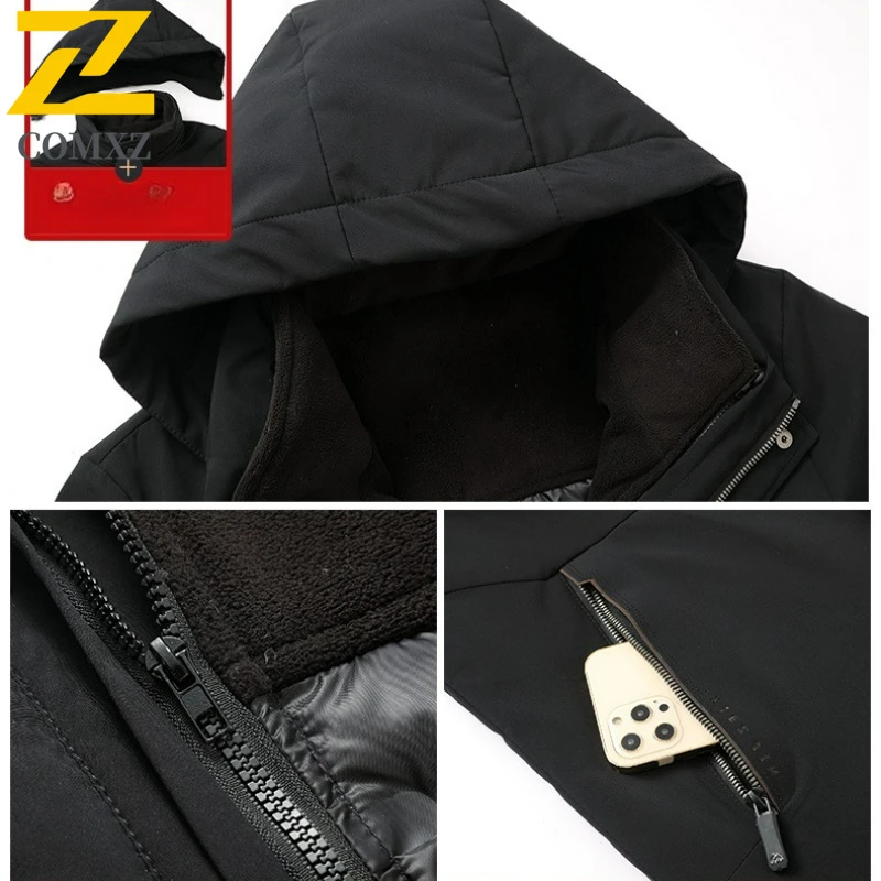 2025 New Winter Down Jacket Men's Trendy Luxury Detachable Liner Warm 90% White Duck Down Parka Casual Cold-proof Puffer Coat