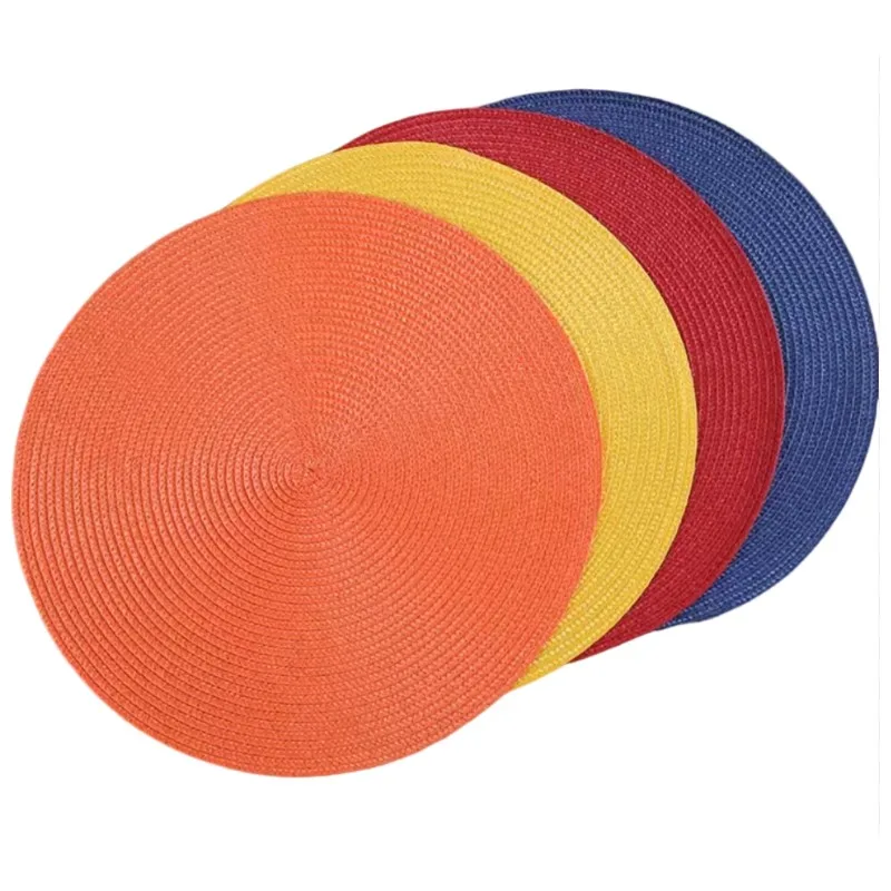 1/4/6PCS European Style Round Woven Mats & Pads, Heat-Resistant and Non-Slip Gift Place Mats for Dining Table for Outdoor Picnic