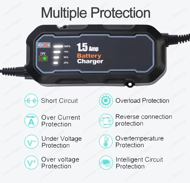 

Intelligent 1.5A Lithium Cell Charger for Automobile & Motorcycle Wide Voltage Pulse Repair 12V Lead-acid Cell Charger