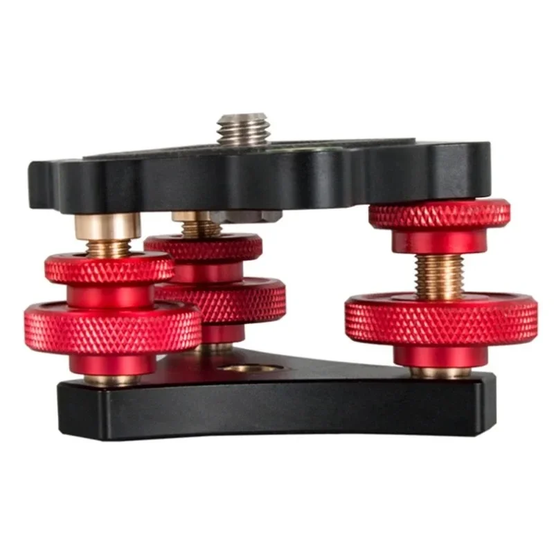 

LP-64 Leveler with Bubble Level for Tripod, Standard 3/8" Screw Hole Adjustment Tri-Wheel Leveling Base