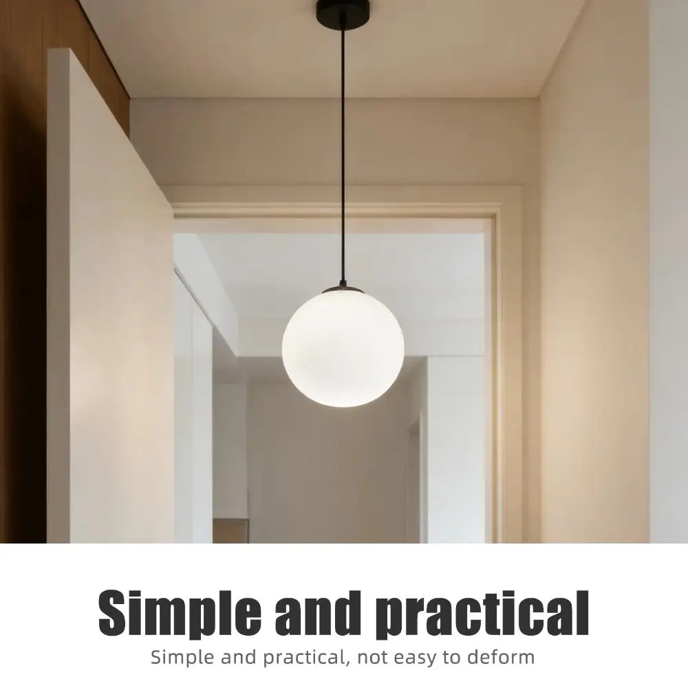 White Glass Glass Lamp Shade Matte White Round Shape Light Cover Milky Glass Thread Metal Globe Lamp Shade Indoor Lighting