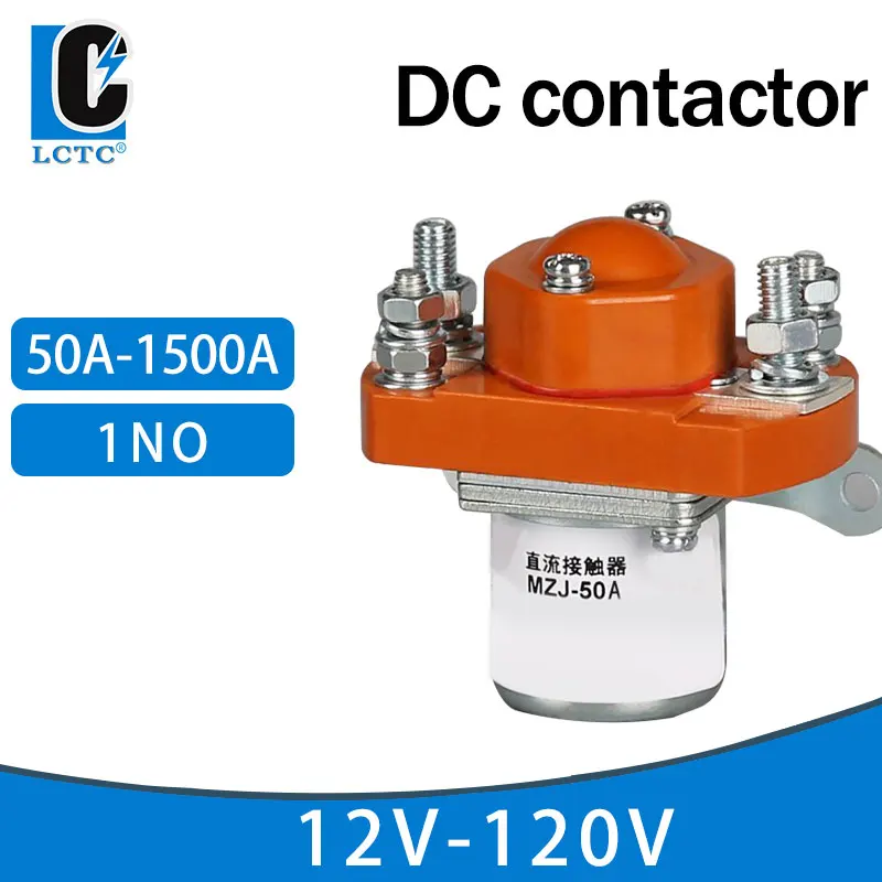 LCTC DC Contactor 50A Double Coil 6V 12V 24V 36V 48V 72V 84V 120V 1NO MZJ 50A-1500A