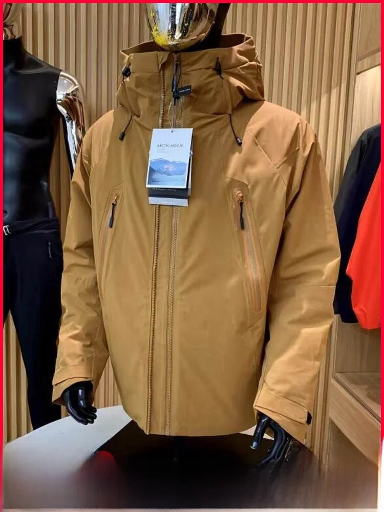 

Outdoor Winter Men's Thiened down Jaet 3D Tailored Skiing Clothes Windproof Warm Fce Lined Zipper Closure Polyester Fiber