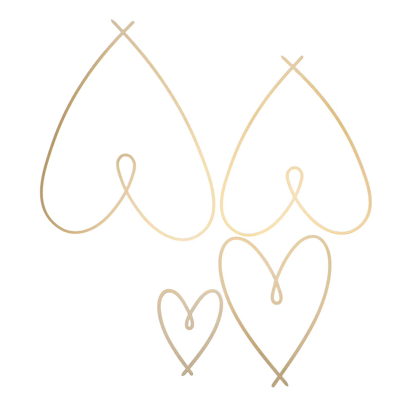 

4 Pcs Love Wall Hanging Heart Wire Decor Indoor Metal Pendant Contemporary Bedroom Decoration Sculpture Iron