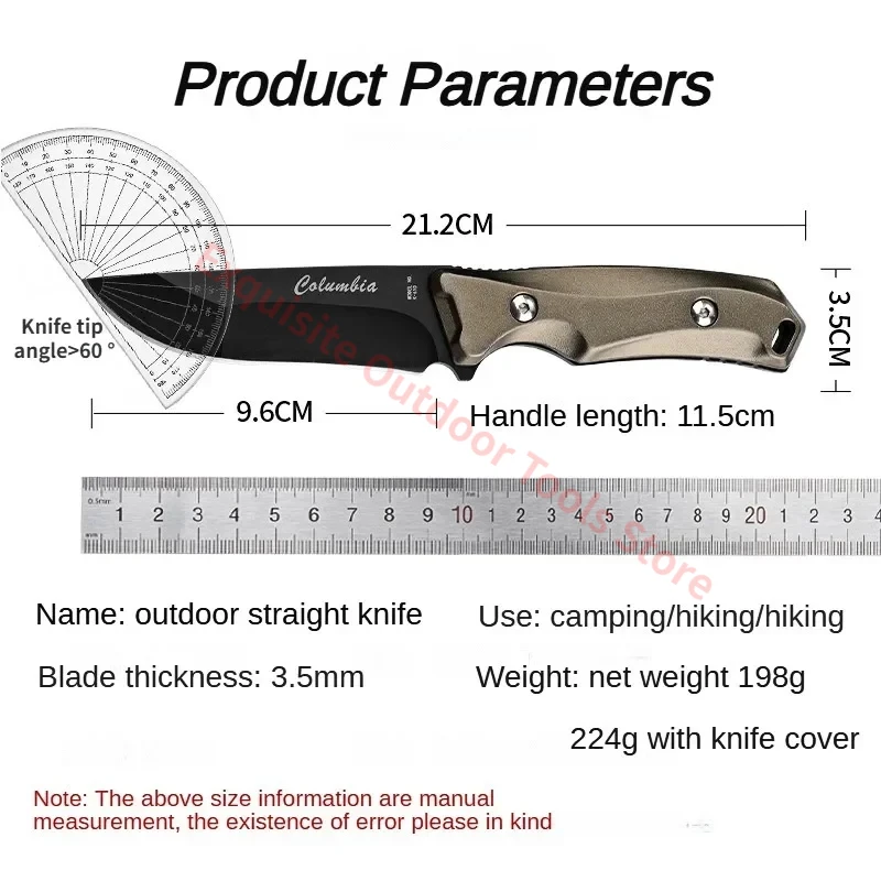 Hoogwaardig klein mes met aluminium handvat, recht mes + schede voor wildnisoverleving, EDC-gereedschapsmes voor buitencampingbarbecue