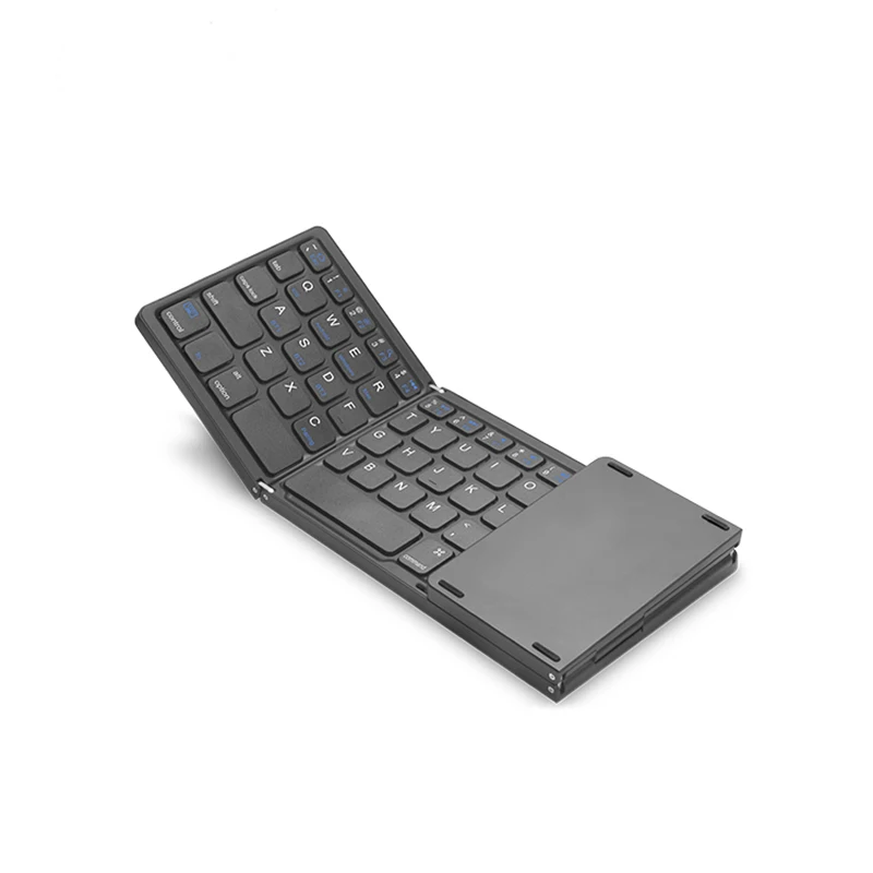 Miniteclado Portátil con Bluetooth, teclado inalámbrico plegable con panel táctil para IOS, Android, Windows, ipad, teléfono y tableta