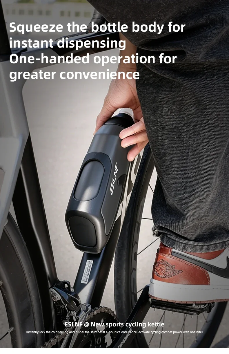 ESLNF 680ML Aerodynamisches Wasserflaschenset aus Lebensmittelqualität PP5 mit Ultraleichtem Carbonfaser-Flaschenhalter Fahrradzubehör – Detail 10