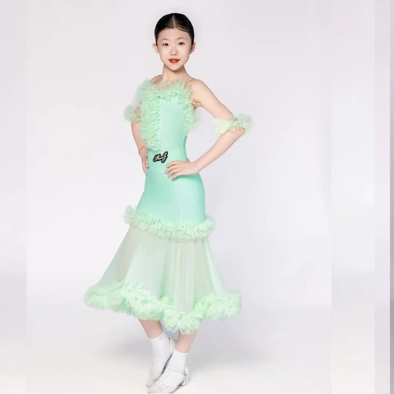 

2026 Latin Dance Ball Dress Competition New Women's Clothing Girls' Practice Clothing Series Stage Skirt