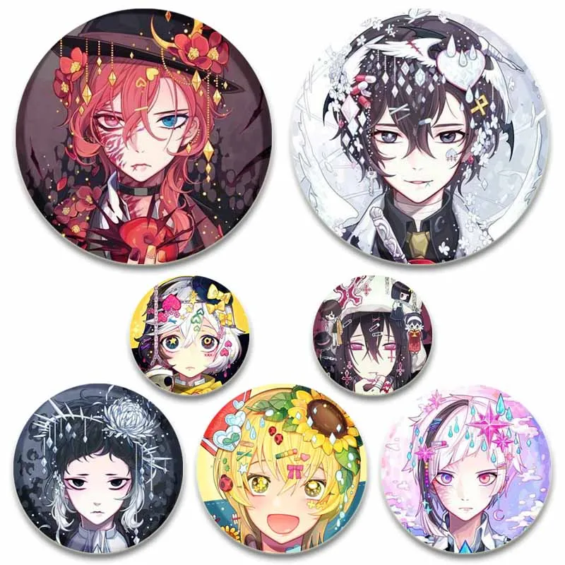 Anime Brooches Dazai Osamu Nakahara Chuya Lapel Pins Cartoon Cosplay Badges Backpack Souvenir Jewelry Gifts