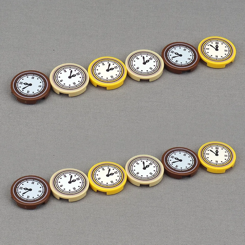 MOC 10PCS Gedruckt 14769pb133 2X2 Gesicht Zeit Zeiger Muster Bausteine 14769 Puzzle Partikel Uhr Ziegel Partikel Spielzeug geschenke
