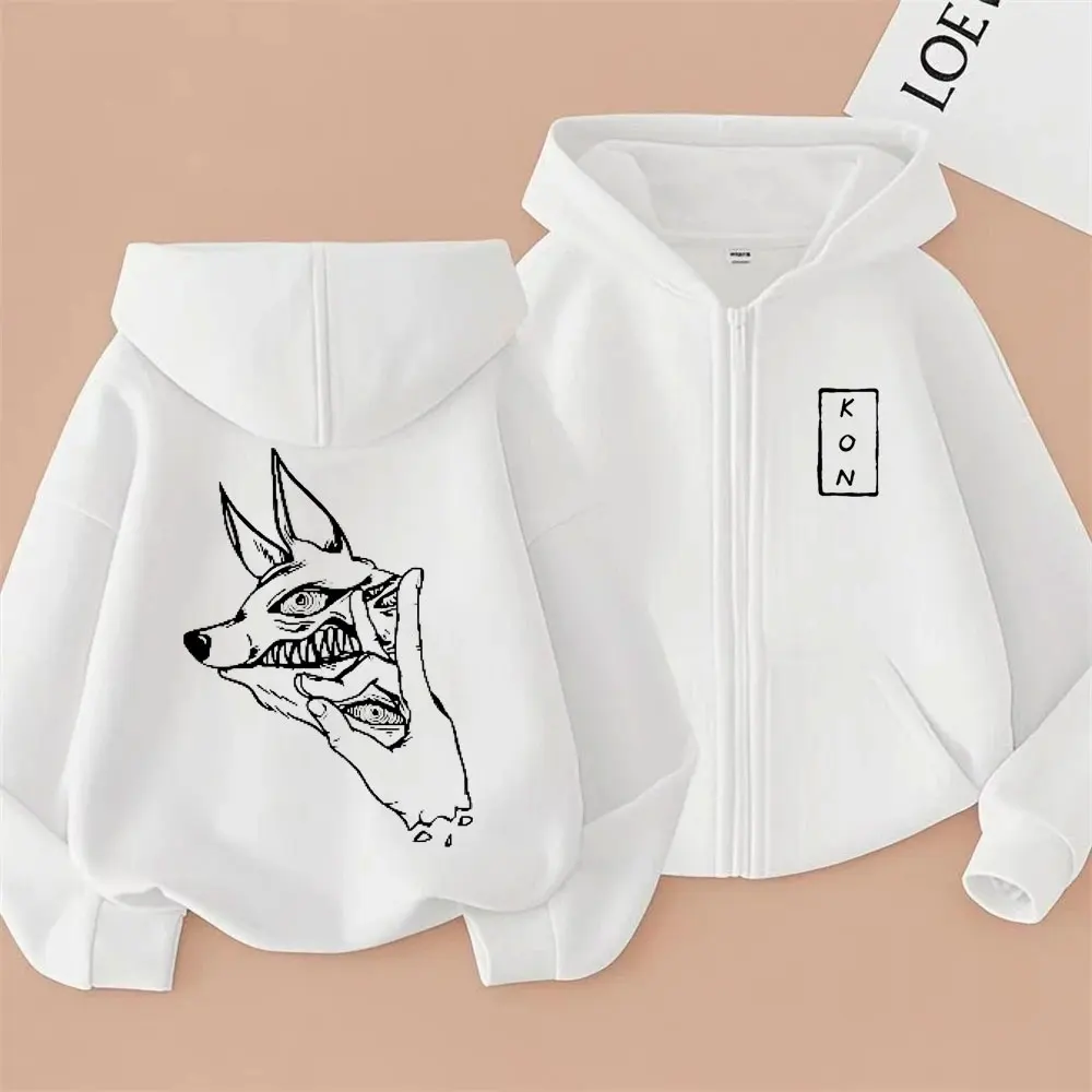 

Limited Anime Chainsaw Man Hayakawa Aki Summon Kon Fox Devil Zipper Hoodie Men Women Manga Fashion Oversized Zip Up Jacket Coat