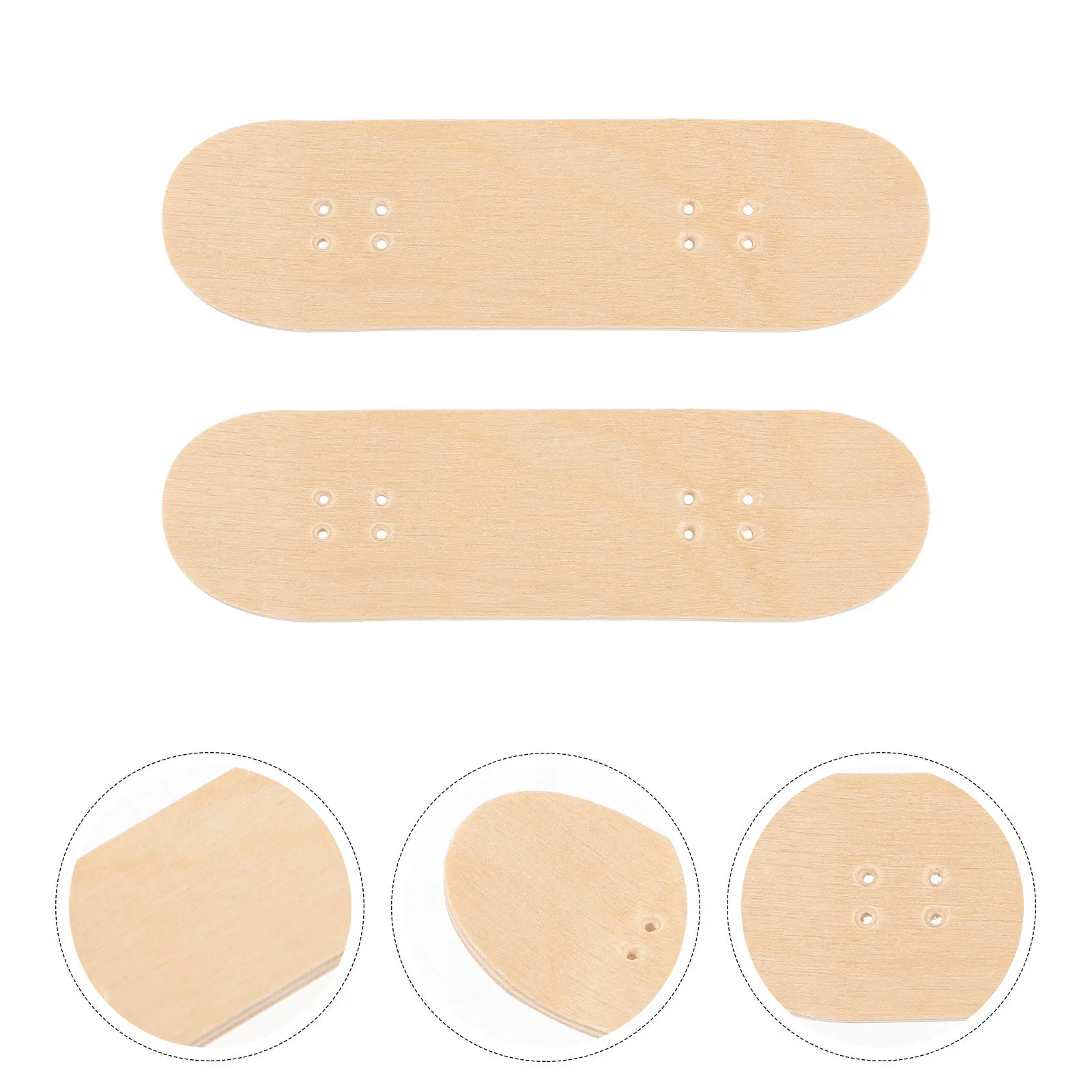 2Pcs Finger Skateboards Wooden Anti-Slip Surface Blank Design for DIY Skateboard Kids Stress Relief Mini Fingerboard Deck