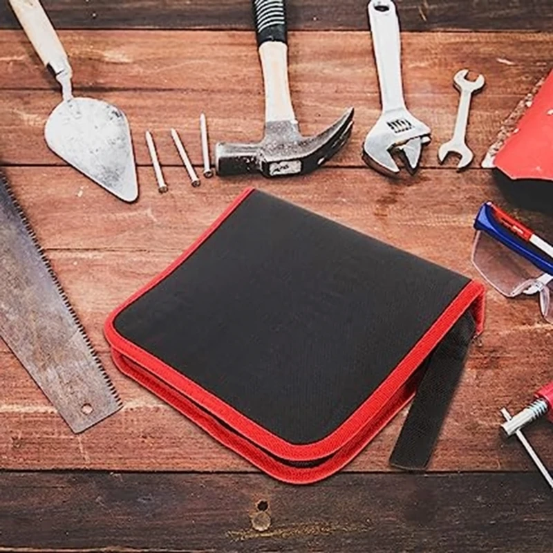 Wrench Drill Bit Storage Bag Zipper Bit Tool Cloth Bit Small Tool Carrying Case Zipper M4YD