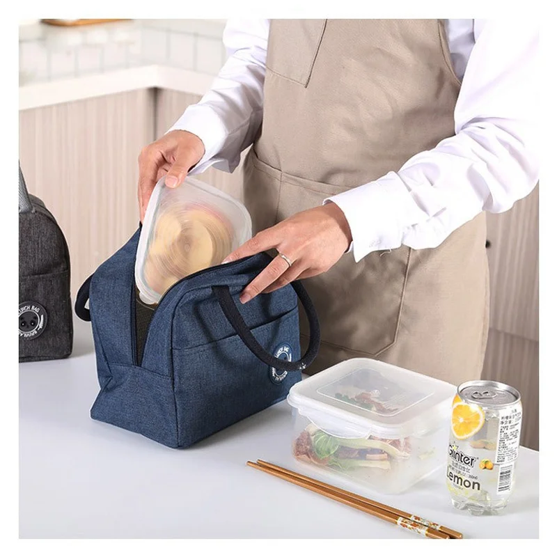 Portable Waterproof Aluminum Foil Insulated Lunch Bag Student Cooler Storage Tote For Picnic Outdoor